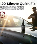 Bottle of DIY Windshield Crack Repair Kit for Cars No Brainer, 2026 Multi Functional Glass Repair Set on car hood