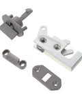 Heavy Duty RV Door Catch Latch With Flush Mount Design Push To Close Panel Lock components on white background