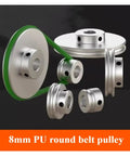 U Shaped Aluminum Alloy Pulley With Single Slot O Type Design, 8mm Bore, 12mm Shaft, 60mm Outer Diameter, Round PU Wheel, V Belt Or O Strap Compatible, Built Tough Heavy Duty Drive Pulley For Industrial Motors And Equipment, 8mm PU round belt pulley