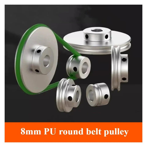 U Shaped Aluminum Alloy Pulley With Single Slot O Type Design, 8mm Bore, 12mm Shaft, 60mm Outer Diameter, Round PU Wheel, V Belt Or O Strap Compatible, Built Tough Heavy Duty Drive Pulley For Industrial Motors And Equipment, 8mm PU round belt pulley