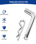 Easy Clip and Go Heavy Duty Trailer Hitch Pin and Clip With Grooved Head, 5/8 Inch Diameter, fits Two Inch Receiver