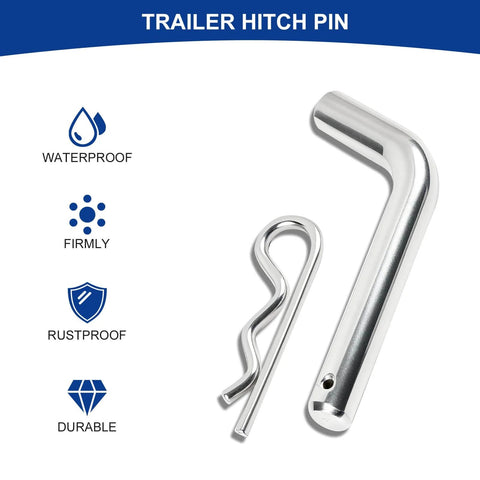 Easy Clip and Go Heavy Duty Trailer Hitch Pin and Clip With Grooved Head, 5/8 Inch Diameter, fits Two Inch Receiver