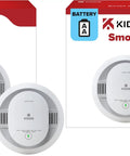 Two Pack Smoke Detector AA Battery Powered Model 20SDR Fast Sensing Technology 85 Decibel Alarm with LED light indicator.