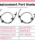 Front view: GLOXTED 2-pack wheel speed sensors for Subaru Outback ABS, front left & right, 2010–2014