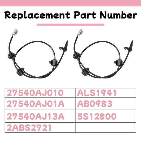 Front view: GLOXTED 2-pack wheel speed sensors for Subaru Outback ABS, front left & right, 2010–2014