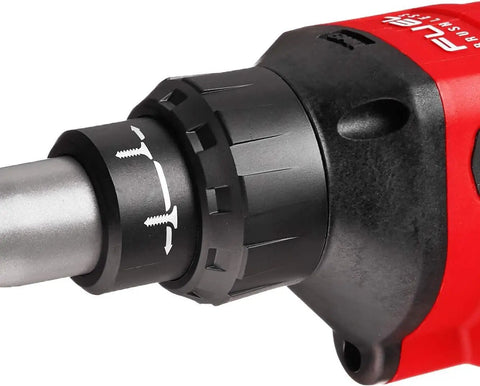 Close-up of M18 Fuel Drywall Screw Gun Bare Tool with Auto Start Mode and Powerstate Brushless Motor, showing adjustable clutch.
