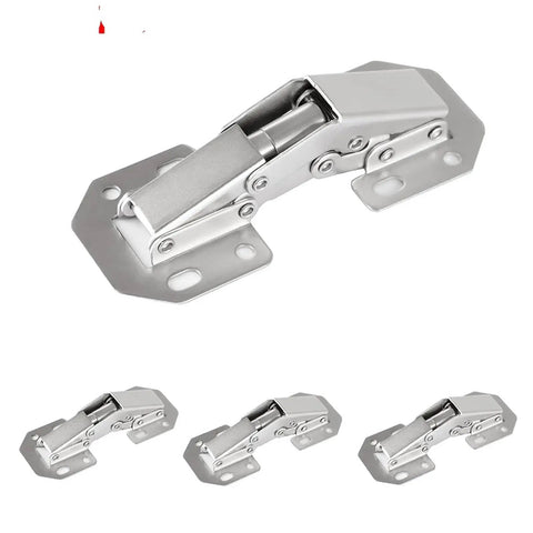 4 Pack 90 Degree Soft Close Cabinet Hinges No Pre drilled Noiseless Hidden Concealed Hardware Set 4 Inch Nickel Plated Cold Rolled Steel