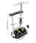Manual Tapping Machine for DIY and Workshop, Precision Hand Tapper With Vertical Tapping Tool, showing size and dimensions.