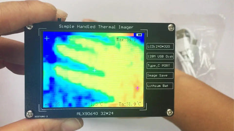 Portable Infrared Thermal Imager With 24 By 32 Pixel MLX90640 Sensor Non Contact Temperature Tester displayed in hand