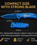 Badass Custom Engraved Pocket Knife With Titanium Coated Blade 2.75 Inch 3CR13 Stainless Steel Blue Handle And Pocket Clip Personalized Outdoors Gift For Groomsmen And Everyday Carry.