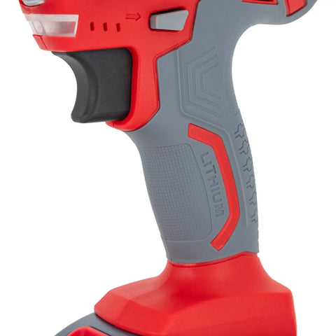 Close-up of the handle of Go-To 21V Cordless Metal Shears With Two Speed Settings, Electric Metal Cutter For Sheet Metal.