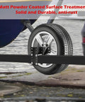 Heavy Duty Trailer Spare Tire Mount Bracket Fits 4 4.5 4.75 5 And 5.5 Inch Bolt Patterns Holds Spare On 4 Lug 5 Lug And 6 Lug Trailers Up To 150 Lbs Black Carrier installed on trailer.