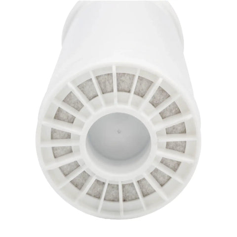 Top view of a 5 Series Replacement Cartridge For 10 Inch Water Filter Housings Purple With KDF Media And Granular Activated Carbon