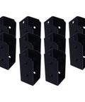 Beefy Heavy Duty Iron Railing Brackets For 1.5x3.5 Inch Wood Posts Includes Screws Vertical Split Rail Connectors For Deck Stair Fence Porch Handrails And Wood Lumber Black Matte Finish 10 Pack
