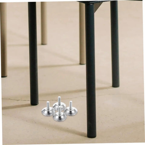 Heavy Duty Adjustable Furniture Levelers And Metal Screw Feet With Grippy Rubber Pads To Fix Wobbly Cabinets Tables Chairs And Dressers Zero Sweat Quick Install under chair legs on floor.
