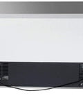 Back view of Heavy-Duty 72 Inch Commercial Refrigerator Featuring Three Door Stainless Steel Worktop Design and vents.