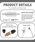 Product details of 2 Set Brake Bleeder Kit for Cars and Motorcycles, Universal Brake Fluid Bleeder Tool, featuring valve and clamp design.