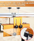 Slab Flattening Router Sled, 58 Inch Adjustable Planing Jig For Woodworking, DIY Friendly Orange leveling tool with brushes
