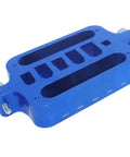 Heavy Duty Hella Durable Aluminum Soldering Station Plate With Secure Multi Size Pockets For Xt60 Xt90 T Plug Banana Connectors Heat Resist Number One Rc Tool Jig Blue - close-up view of blue aluminum soldering jig with size markings.