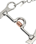 Copper Roller Horse Bit With Stainless Steel Construction for equestrian riding, close-up of copper roller and mouthpiece.