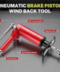 Air Powered Brake Caliper Wind Back Tool Kit With 23 Adapters And European Plug, 24-Piece Disc Brake Piston Rewind Set