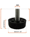 No Fuss 24 Pack Stainless Steel Adjustable Furniture Levelers, M8 thread, 30mm diameter for leveling tables and chairs.