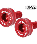 Lightweight Aluminum Alloy Bicycle Crank Arm Bolts M8 Thread Two Pack Water Resistant For Square Taper Bottom Bracket Red
