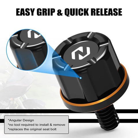 Orange Aluminum Rear Seat Bolt For Harley, Easy Install Backseat Screw, 6061 Aluminum Alloy Built Tough