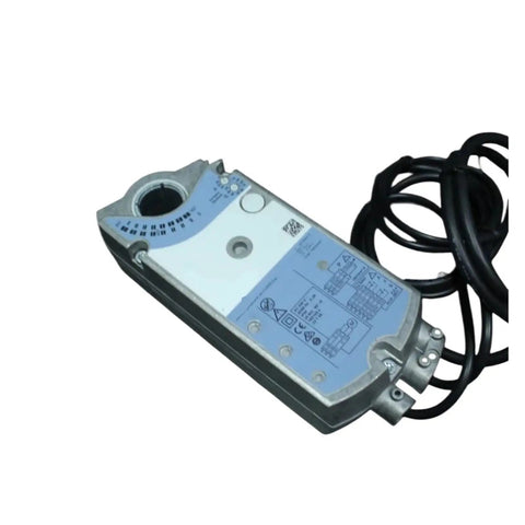 Hella Reliable Rotary Air Damper Actuators Powerpack With Two Tandem Mounted Units 35 Nm Three Position Torque AC 230V shown from top angle with wiring.