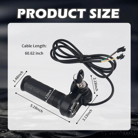 Full Twist Ebike Grip With Two Keys For Speed Control Universal Rubber Throttle Handle For Electric Bikes And Scooters Ergonomic Anti Slip Design Moisture Resistant Seal Reduces Hand Fatigue On Wet Rides And Long Commutes