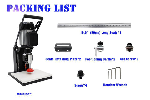 BEILOCKERY 110V 1100W hinge drilling and boring machine for cabinets; includes 19.6in scale and accessories.