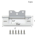 Heavy Duty 3 Inch Non-Mortise Bifold Door Hinges Iron With Electroplated Finish White 6 Pack Includes Screws Built To Last For Interior Doors And Cabinets Tough As Nails. white 3-inch hinge with screws