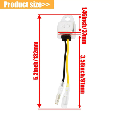 Low Oil Alarm Sensor With On Off Engine Kill Switch For GX160 GX200 GX240 GX270 GX340 GX390 5.5HP To 13HP Motors Replacement Part Easy Install Durable Safety Shutoff For Lawn Mowers Generators Water Pumps