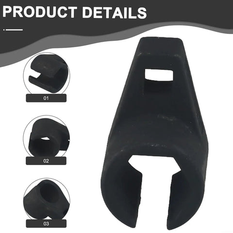Pro Grade 3 8 Drive Offset O2 Sensor Socket Wrench Fits 7 8 Inch And 22mm Sizes, black rubber design for secure grip.