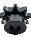 Top Grade ANSI 40 Roller Chain Sprocket, Type B, 1/2 Inch Bore, 9 Teeth, Hardened 1045 Carbon Steel close-up view