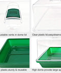Heavy Duty Seedling Propagation Tray With Humidity Vent Dome Pro Grade Mini Greenhouse For Seeds And Clones Adjustable Vents Large 15 Capacity Starter Kit features adjustable vents and clear dome.