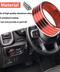 Dodge RAM Red Headlight Switch Knob Cover With Aluminum Alloy Ring Trim For 2018 Through 2025 Interior Customization Premium