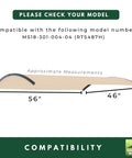 Beefy 350 Denier Beige Replacement Canopy Top dimensions for Gardenline 2 Person 2019 Swing, 56 x 46 inches, model MS18-301-004-04.