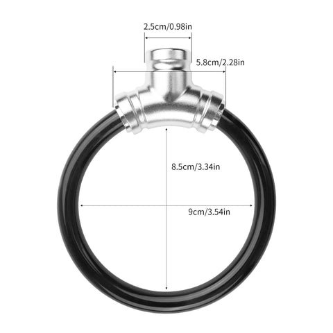14mm Heavy Duty Bike Lock Chain With Keys 7 Hole Zinc Alloy Ring Lock Secure For Electric Bikes And Scooters Portable For Outdoor Parking Quick Emergency Stop And Lockup Anywhere Built Tough measured dimensions