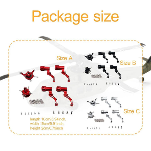Beefy Aluminum RC Helicopter Cross Plate With Bearing Lightweight Spare Part For K124 And K170 in red, black, and silver sets