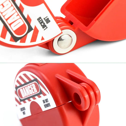 Heavy Duty Industrial Gate Valve Lockout With Steel Safety Padlock In Bold Red Finish Fully Waterproof Non Conductive Assembly Fits Standard One To Two Inch Handles Built Tough As Nails For Hella Reliable Security