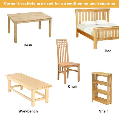 Workhorse Heavy Duty Matte Black L Brackets 20 Pack 3.1 By 3.1 Inch Right Angle Corner Supports For Furniture Fix Ups And Wood Crafts Easy Install Includes 120 Countersink Screws on desk, bed, chair, workbench, shelf.