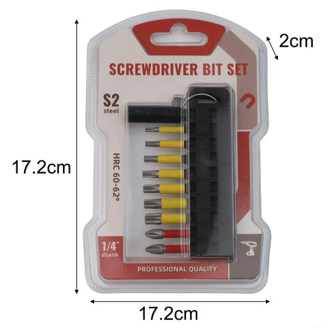 10 Piece Impact Driver Bit Set 50mm PH2 Screwdriver Bits T30 T40 Torx High Hardness HRC62 Metal Construction Kit Tools For Heavy Duty Jobs, 17.2cm pack
