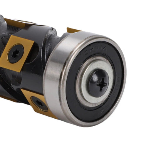 Heavy Duty Fafeicy Reversible Carbide Insert Router Bit With 1/2 Inch Shank and Spiral Trim detailed close-up showing inserts for precise cutting.