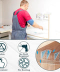 Twelve Piece Heavy Duty Self Adhesive Shelf Brackets Built Tough To Hold A Ton Of Weight With Zero Drilling Required And Easy Install For Kitchen Cabinets And Closets, showing installation process.