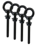 Beefy Four Pack M10 Stainless Steel Eye Bolts 100mm Long With Washers And Hex Nuts Heavy Duty Eyebolts For Lifting Rigging And Securing Cables Black