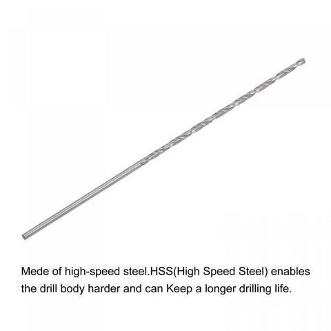Five Pack 1.2mm Micro Twist Drill Bits Set, Pro Grade High Speed Steel With Straight Shank, Extra Long 65mm Length For Aluminum Alloy