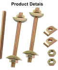 12 Sets M8x100mm Heavy-Duty Four-In-One Connector Kit with golden half moon bolts, nuts, and spacers for furniture assembly.