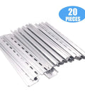 Set Of 20 Slotted Aluminum DIN Rail Pieces RoHS Compliant 7.5 Inch Long 35mm Wide 7.5mm High Heavy Duty Modular Electric Rail