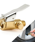 Locking Brass Tire Air Chuck With Quick Connect Adapter For Schrader Valves, 1/4 Inch NPT, 250 PSI Pro Grade Tire Inflation Nozzle in use